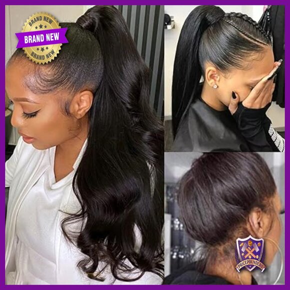 16 Inch Body Wave Human Hair 360 Lace Front Wig Pre Plucked